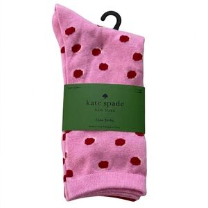 Kate spade pink, red, and white crew socks 3 pairs new